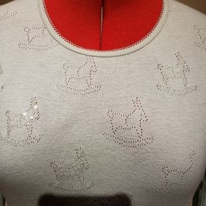 NWOT Jessica rocking horse knit 3/4 sleeve top